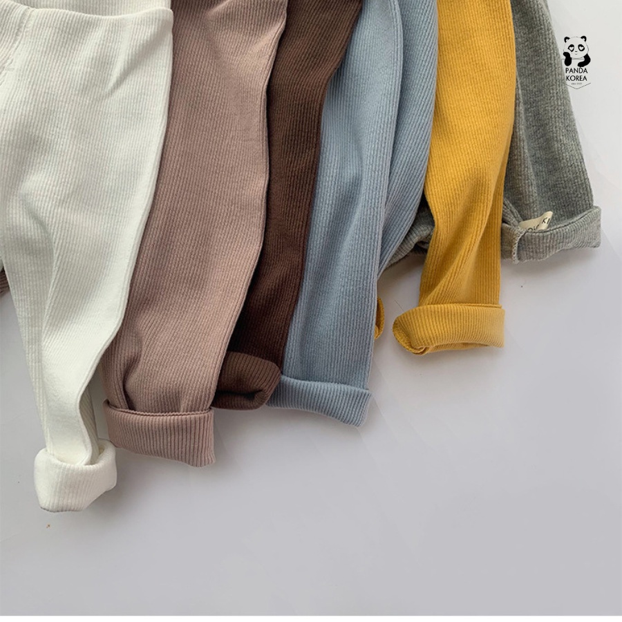 Quần legging cho bé cạp cao thun gân mềm mịn co giãn thoải mái phong cách Hàn Quốc cho bé từ 5kg-13kg