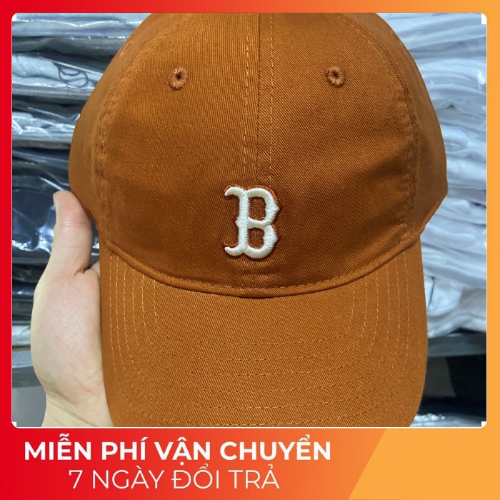 Nón MLB Logo B  Nâu Basic Form Mềm - Hàng Backdoor Cắt Tag