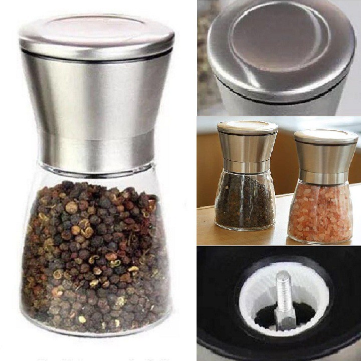 Lọ xay tiêu mini nắp inox 304 cao cấp