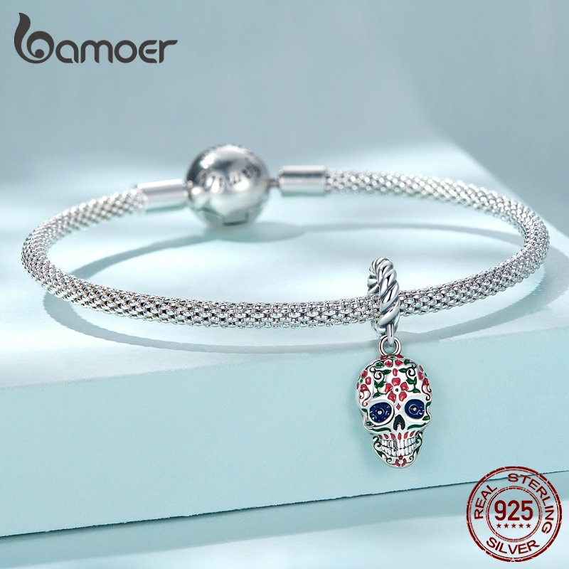 BAMOER Mặt Vòng cổ Hình Đầu Lâu bạc 925