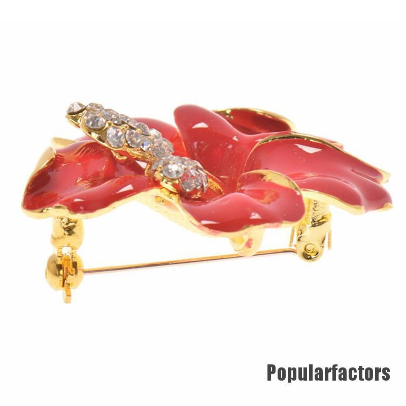 Ghim cài áo trang trí hình hoa loa kèn đính kim cương giả thời trang cho nữ