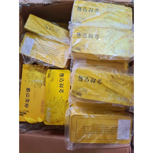 Hộp trà hoa cúc hoàng kim - trà hoa cúc khô nguyên bông 20 gói