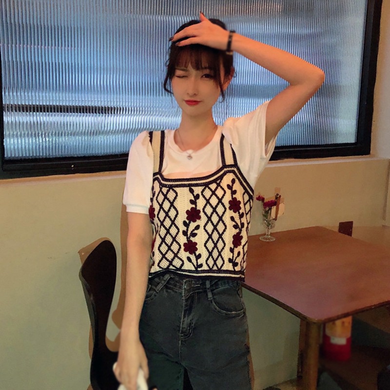 Áo Croptop Dệt Kim Sát Nách Thiết Kế Đơn Giản Hợp Thời Trang