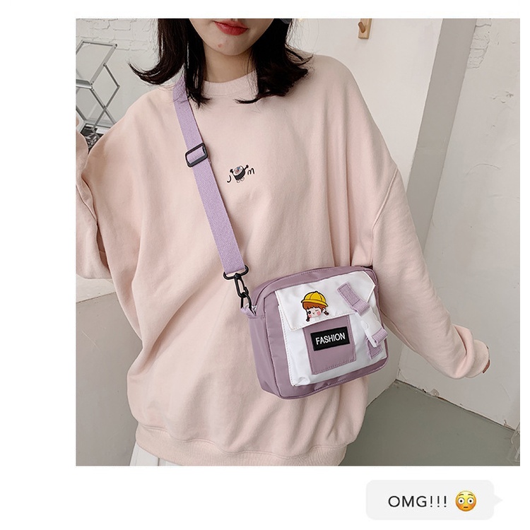 Túi Đeo Chéo Dáng Vuông Nhỏ Chất Liệu Nilon Thời Trang Cao Cấp Cho Nữ