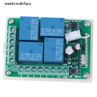 Vas DC 12v 10a 433mhz 4ch wireless relay rf remote control switch receiver n