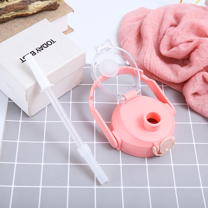 Bình Nước Giữ Nhiệt 850ml Tặng Kèm Sticker Có Ống Hút, Dây Đeo Tiện Lợi