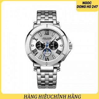 Đồng hồ nam 6 kim jah-102a julius hàn quốc dây thép