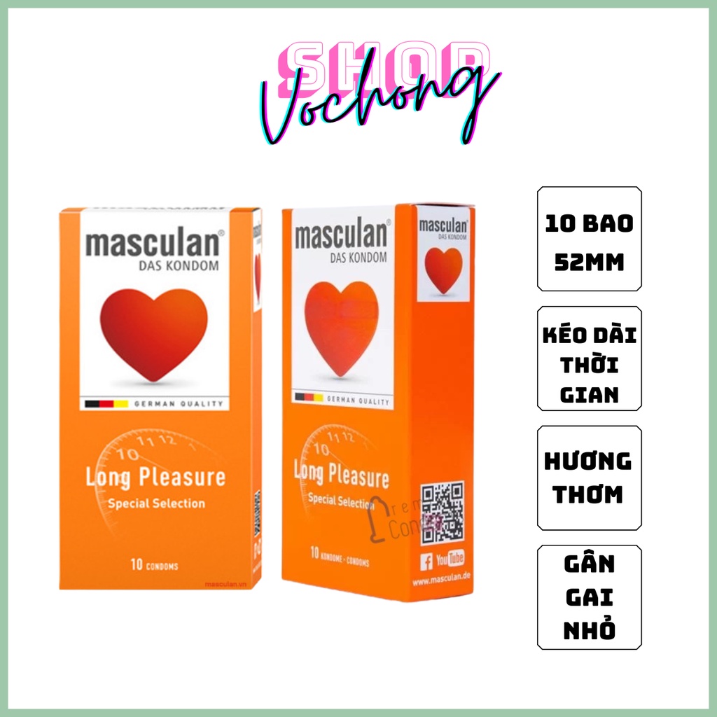 Combo 2 Hộp Bao Cao Su Cao Cấp Masculan Long pleasure 5 trong 1 - Gân Gai