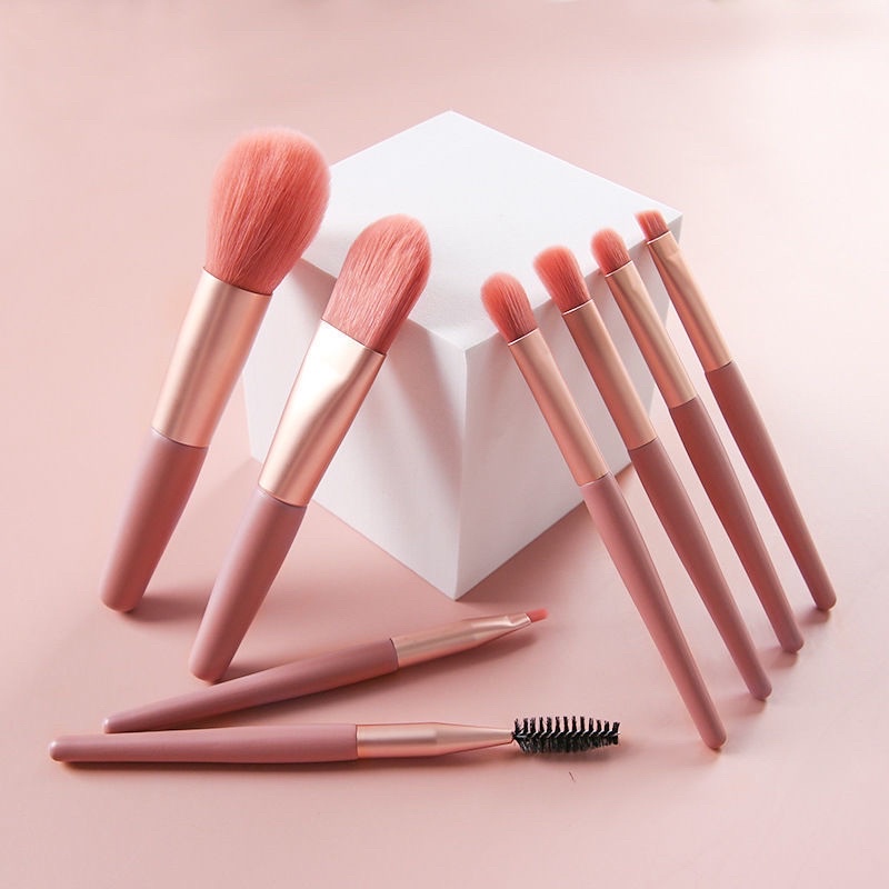 Bộ cọ Make up cá nhân 8 cây mềm mại đi kèm bao da / túi zip