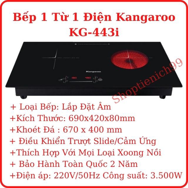 [CHÍNH  HÃNG] Bếp Từ Đôi Nhập Khẩu Thái Lan Kangaroo KG-443i/ KG-435i/ KG-438i/ KG446i/ KG-851i/ KG-856i/ KG-858i: