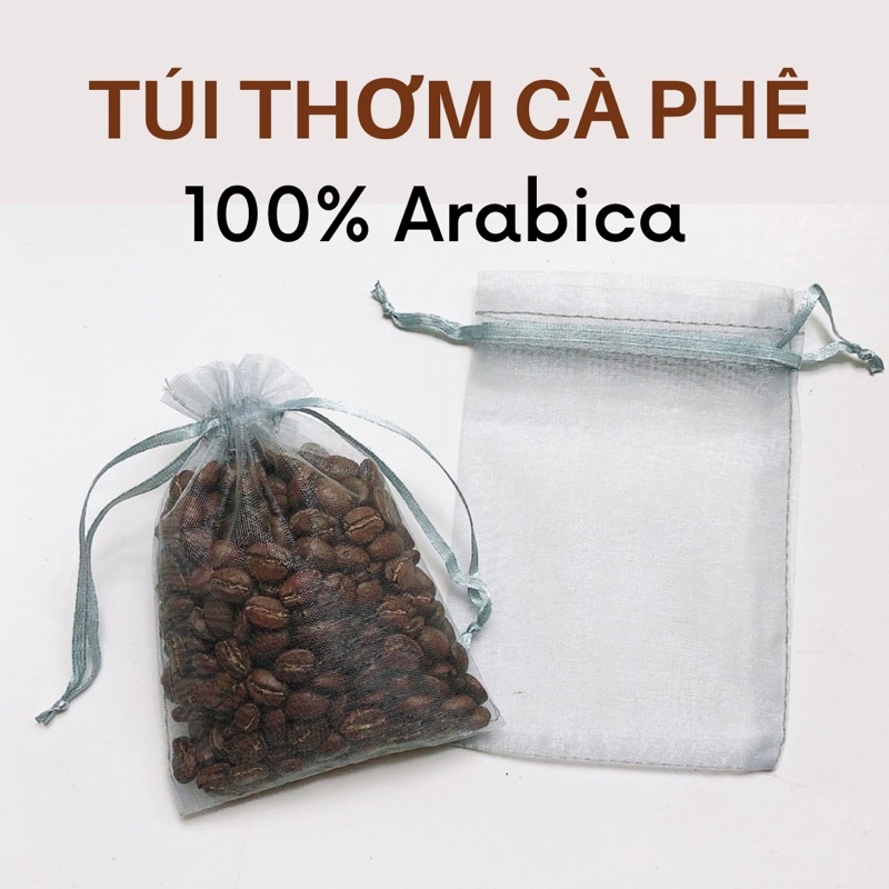 Túi thơm cà phê từ 100% hạt Arabica nguyên chất khử mủi ô tô, tủ, văn phòng làm việc_Khuê Cà Phê