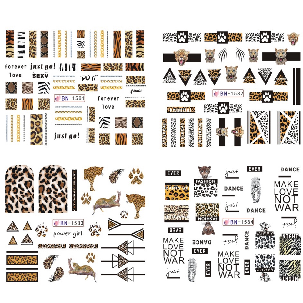 Bộ hình dán trang trí móng tay AROMA với thiết kế vân báo độc đáo