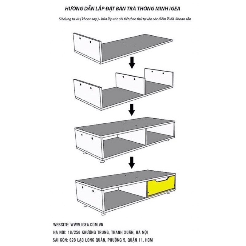 Bàn Trà Sofa phòng khách thương hiệu IGA -GP81 Trắng