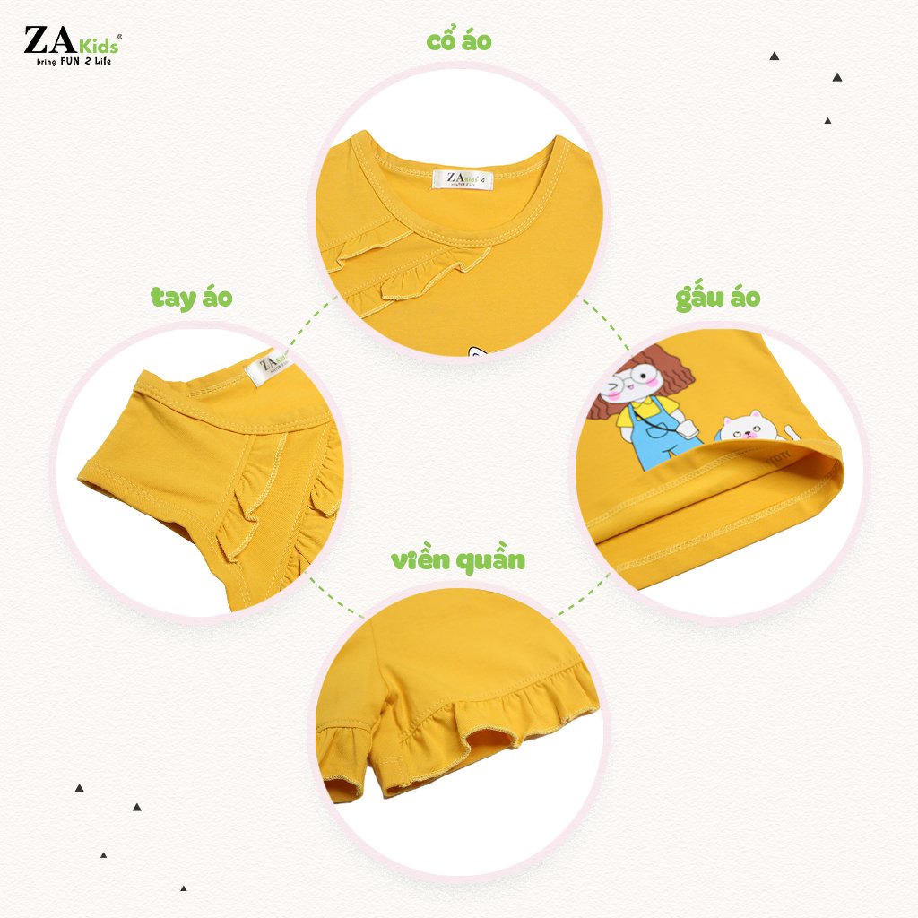 Bộ Quần Áo Thun Ngắn Tay Bé Gái (2-9 Tuổi) ZA Kids ZA22146TN/ZA22143TN