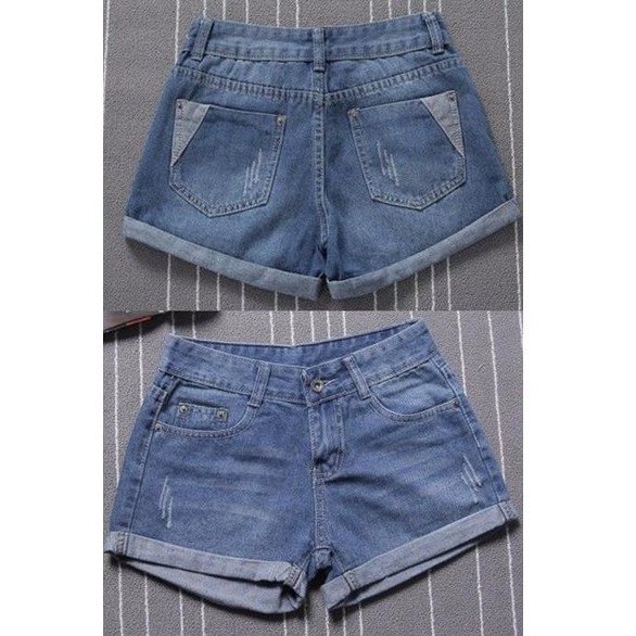 [CÓ TẶNG QUÀ]  Quần short jean túi tháp SJ02 vải dày không co dãn, cá tính, trẻ trung, hàng Quảng Châu