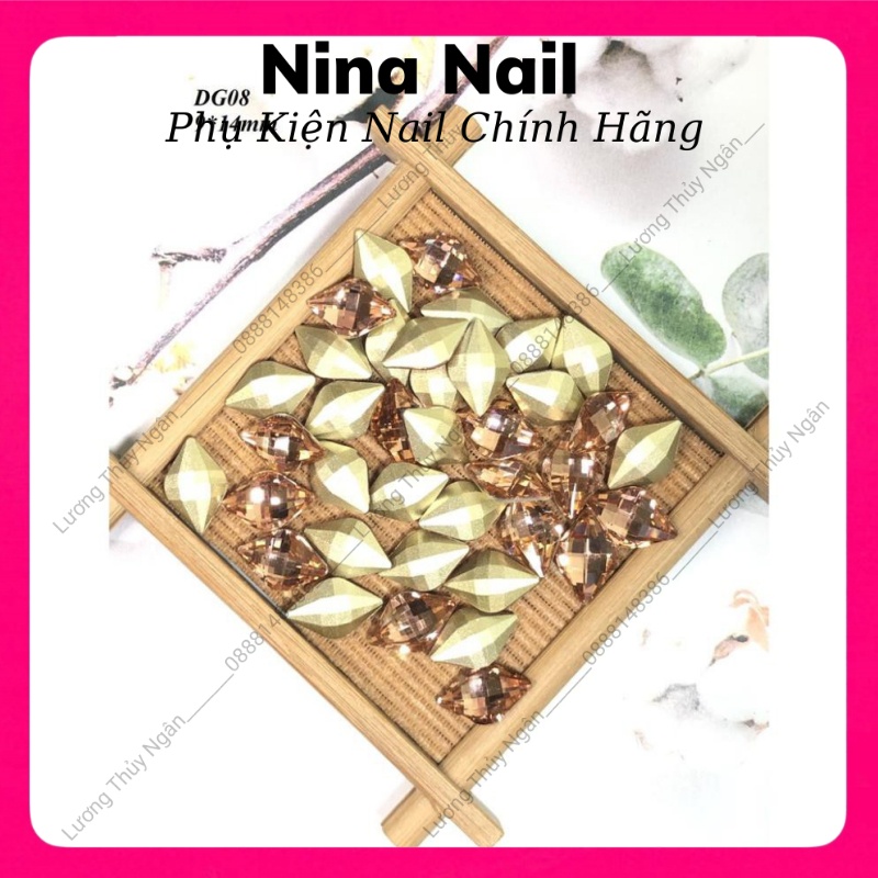 Đá Khối Gắn Móng ,Đá Khối Nail Mã DG size 9*14mm Siêu Sáng