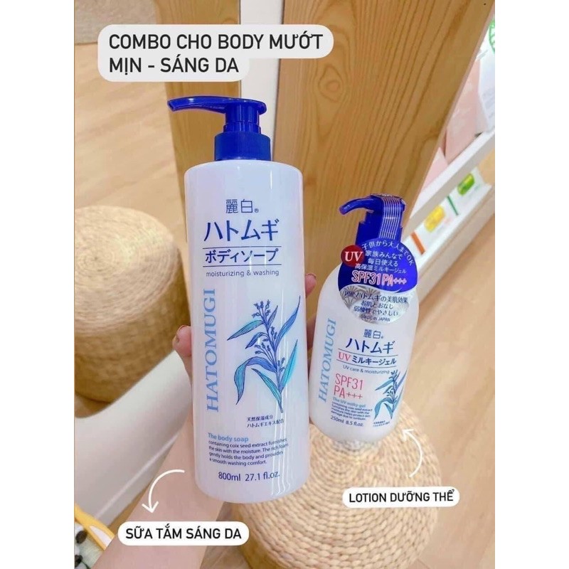 COMBO 𝗗𝘂̛𝗼̛̃𝗻𝗴 𝘁𝗵𝗲̂̉ 𝗛𝗮𝘁𝗼𝗺𝘂𝗴𝗶 𝗡𝗵𝗮̣̂𝘁 - DƯỠNG TRẮNG BODY - SE KHÍT LỖ CHÂN LÔNG - CHỐNG NẮNG