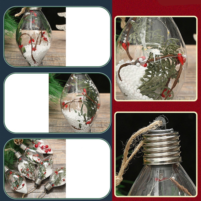 Bóng Đèn LED Phát Sáng Trong Suốt Treo Trang Trí Cây Thông Giáng Sinh