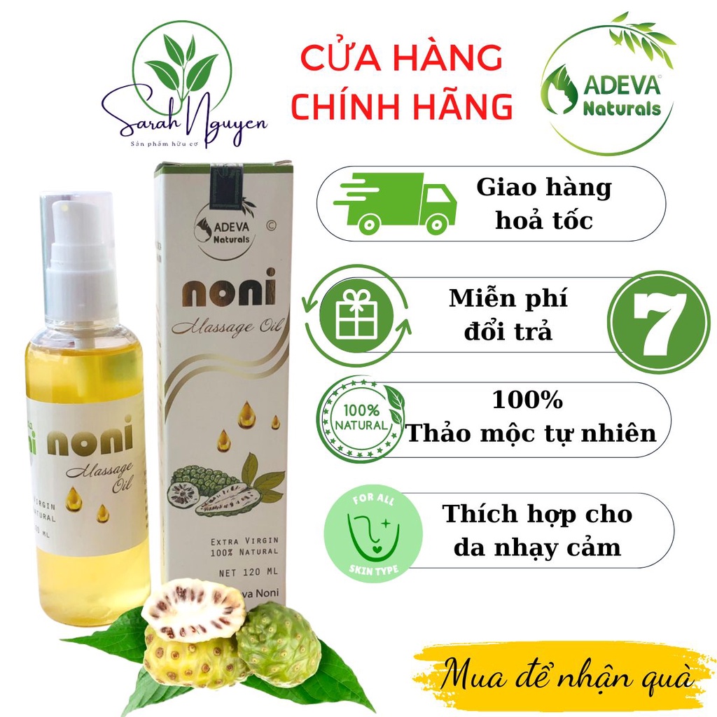 Dầu massage dưỡng da trái nhàu⚡️FREE SHIP⚡️Da ẩm mềm, ngừa mụn, tái tạo da⚡️Noni Massage Oil⚡️sarah_viet_naturals
