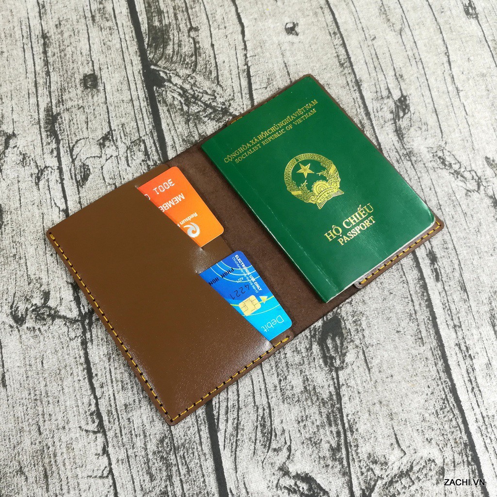 Ví đựng passport, hộ chiếu da bò handmade - PP625