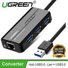 Bộ chuyển USB 3.0 to LAN Gigabit + 3 Hub USB 3.0 Ugreen 20265 CR103 Chính Hãng Cao Cấp