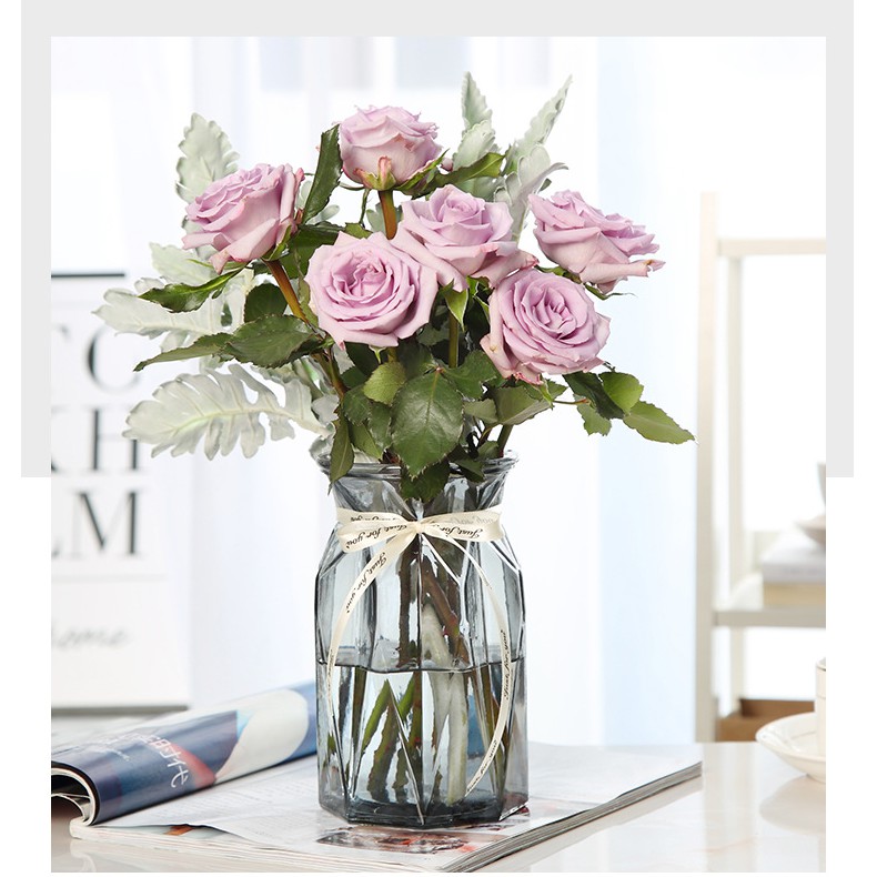 Bình hoa thủy tinh trám sọc T077 - Bình Cắm Hoa Thủy Tinh
