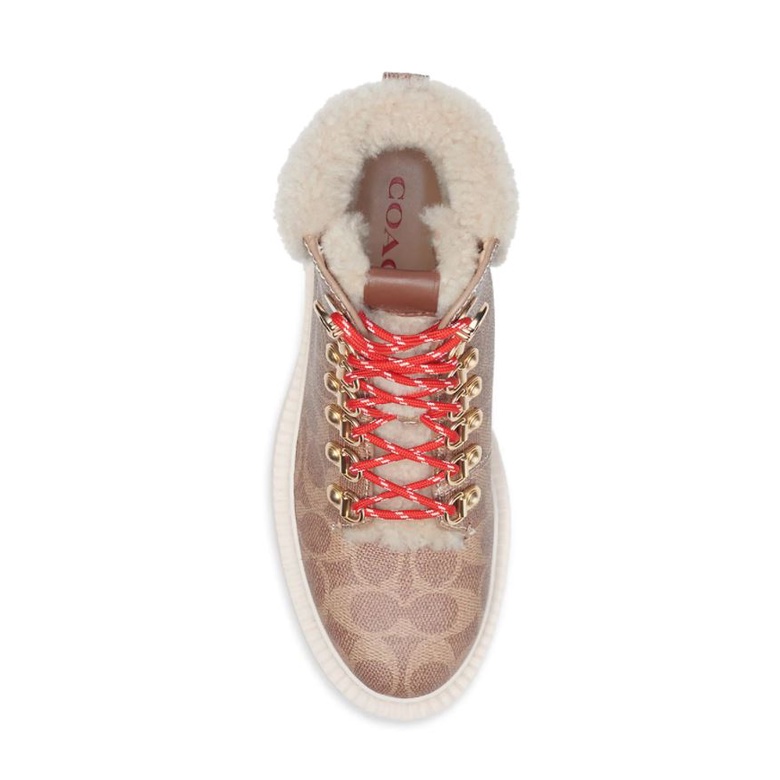 Coach Janel Signature Coated Canvas Hiking Boots