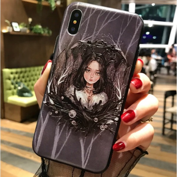 Ốp lưng iPhone cô gái trên tranh đủ phân loại 6/6s/7/8 Plus/X/XS Max/XR/11 Pro Max (a209) [f-j]