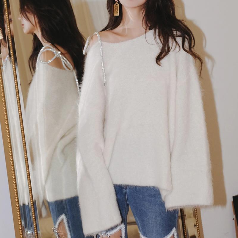 Bán Chạy!Áo Sweater Trễ Vai Mềm Mại Phong Cách Nhật Bản Thời Trang Thu Đông 2021 Dễ Thương Cho Nữ