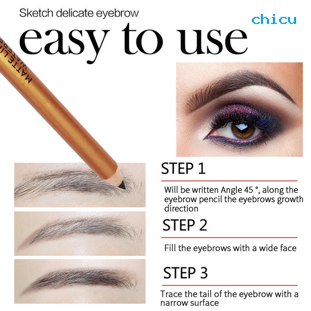 [Hàng mới về] Chì kẻ lông mày chống nước lâu trôi không nhòe có đồ chuốt tiện lợi dễ sử dụng