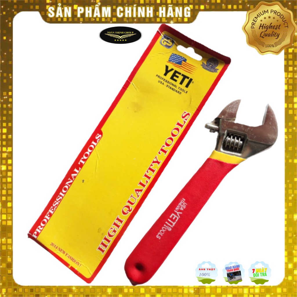 Mỏ Lết YeTl Cao Cấp Tay Bọc Cao Su Đỏ - Nhiều Kích Cỡ 8", 10",12" - Tay Cầm Chống Trượt, Thép Hợp Kim Chống Rỉ