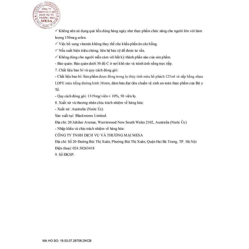 Viên Uống Hỗ Trợ Sức Khỏe Nam Giới Blackmores Men’s Performance Multi Vitamin 50 Viên | Thế Giới Skin Care