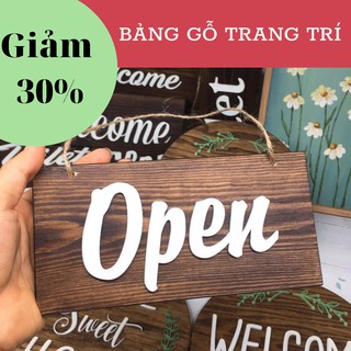 Bảng Gỗ OPEN - CLOSED( cao cấp) - Treo cửa 2 mặt