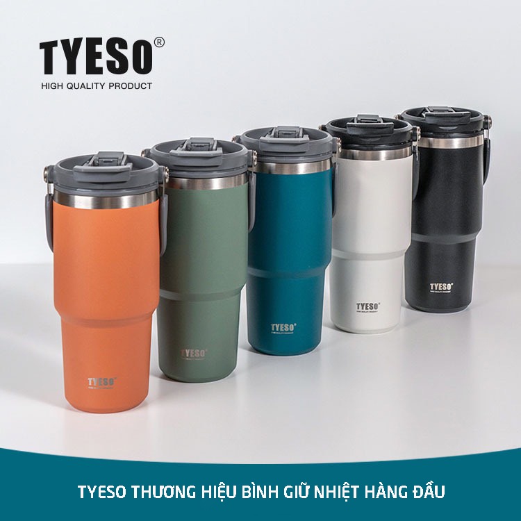 Ly nước giữ nhiệt TYESO 600ML/750ML/900ML chính hãng kiểu dáng mới giữ nóng lạnh trên 10H-4 màu