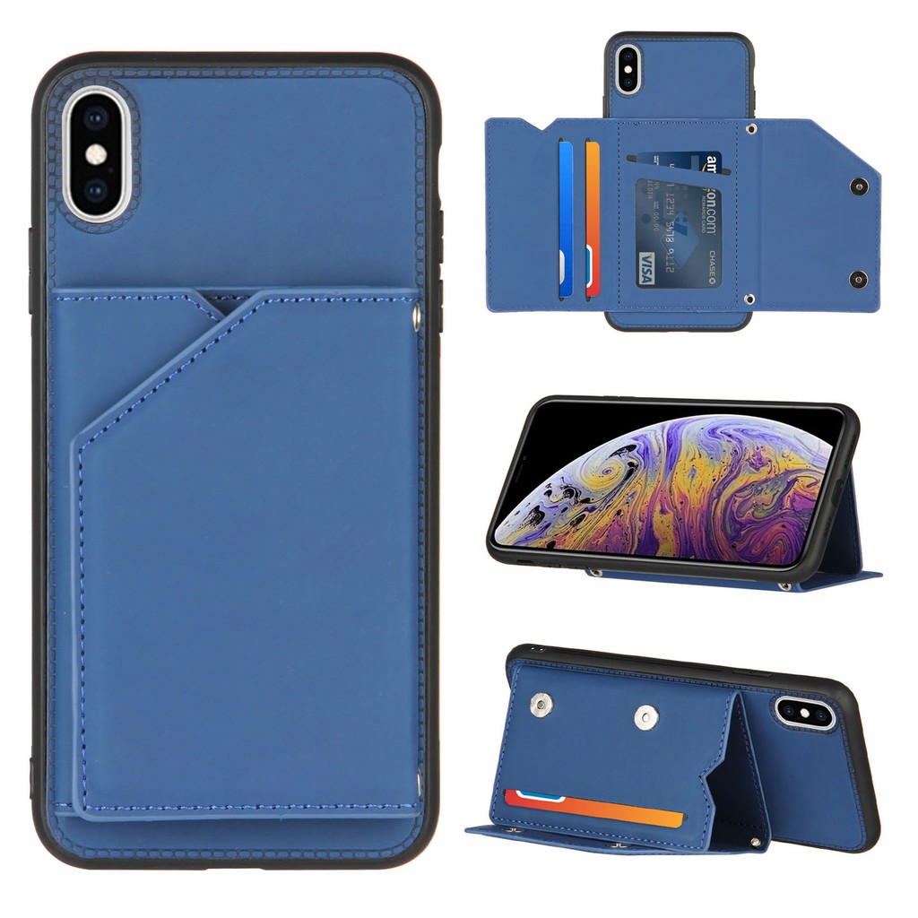 Ốp điện thoại dạng ví da có ngăn đựng thẻ cho iPhone X XS Max XR SE 2020 iPhone 8 iPh