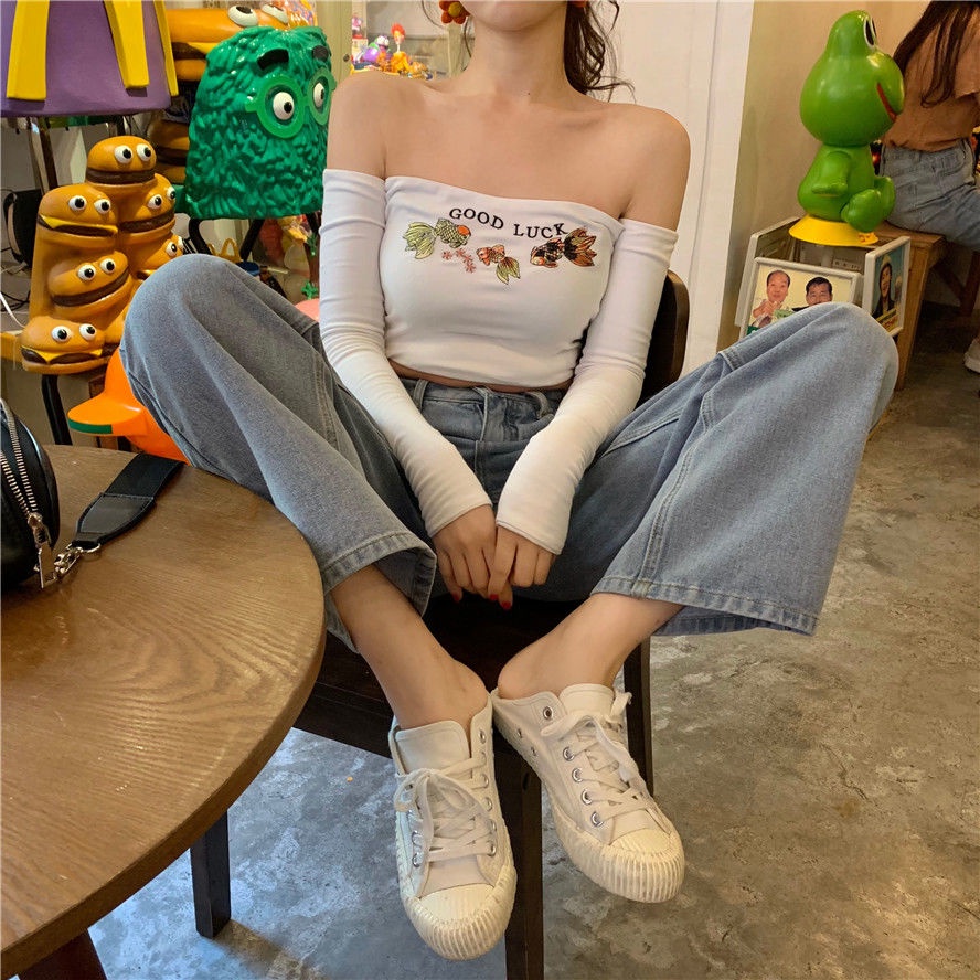 Áo Thun Trễ Vai Dáng Ôm Co Giãn Thời Trang Cho Nữ