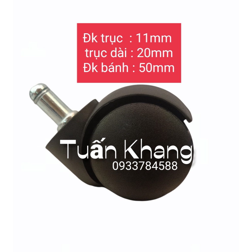 Bánh xe ghế xoay văn phòng 50mm chốt 11mm