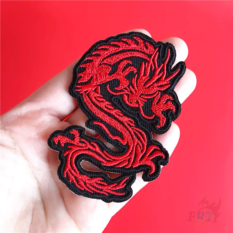 ☸ Red Dragon &amp; Phoenix Iron-On Patch ☸ 1Pc Mythical Creatures DIY Sew on Iron on Badges Patches