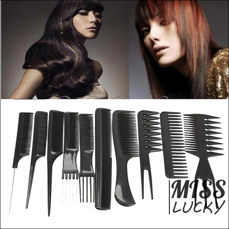 Bộ 10 lược chải tóc chuyên nghiệp chống tĩnh điện chất lượng cao
