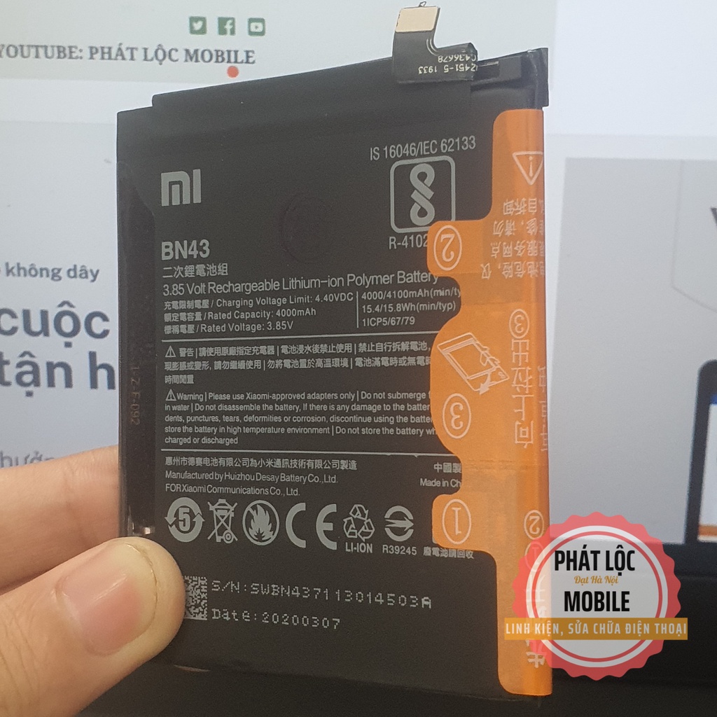 Pin Xiaomi Redmi Note 4x Zin công ty BN43/ Pin Redmi Note 4x zin công ty bảo hành 6 tháng