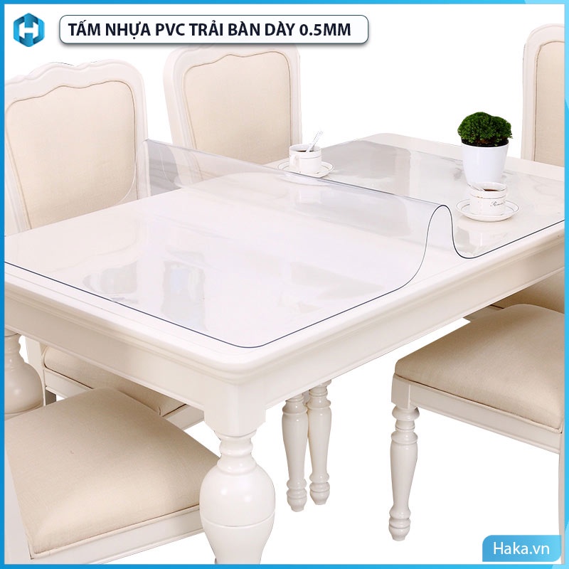 Tấm nhựa Pvc trắng trong suốt, độ dày 0.5mm, khổ rộng 1400mm, dùng làm khăn trải bàn, chiếu trải sàn