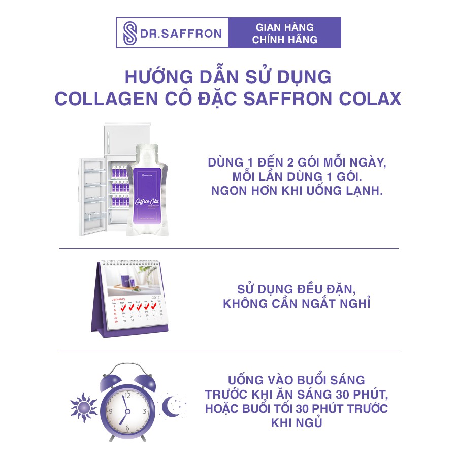 Collagen Saffron Colax thương hiệu Dr.Saffron dạng nước hộp 7 túi x 30ml/túi