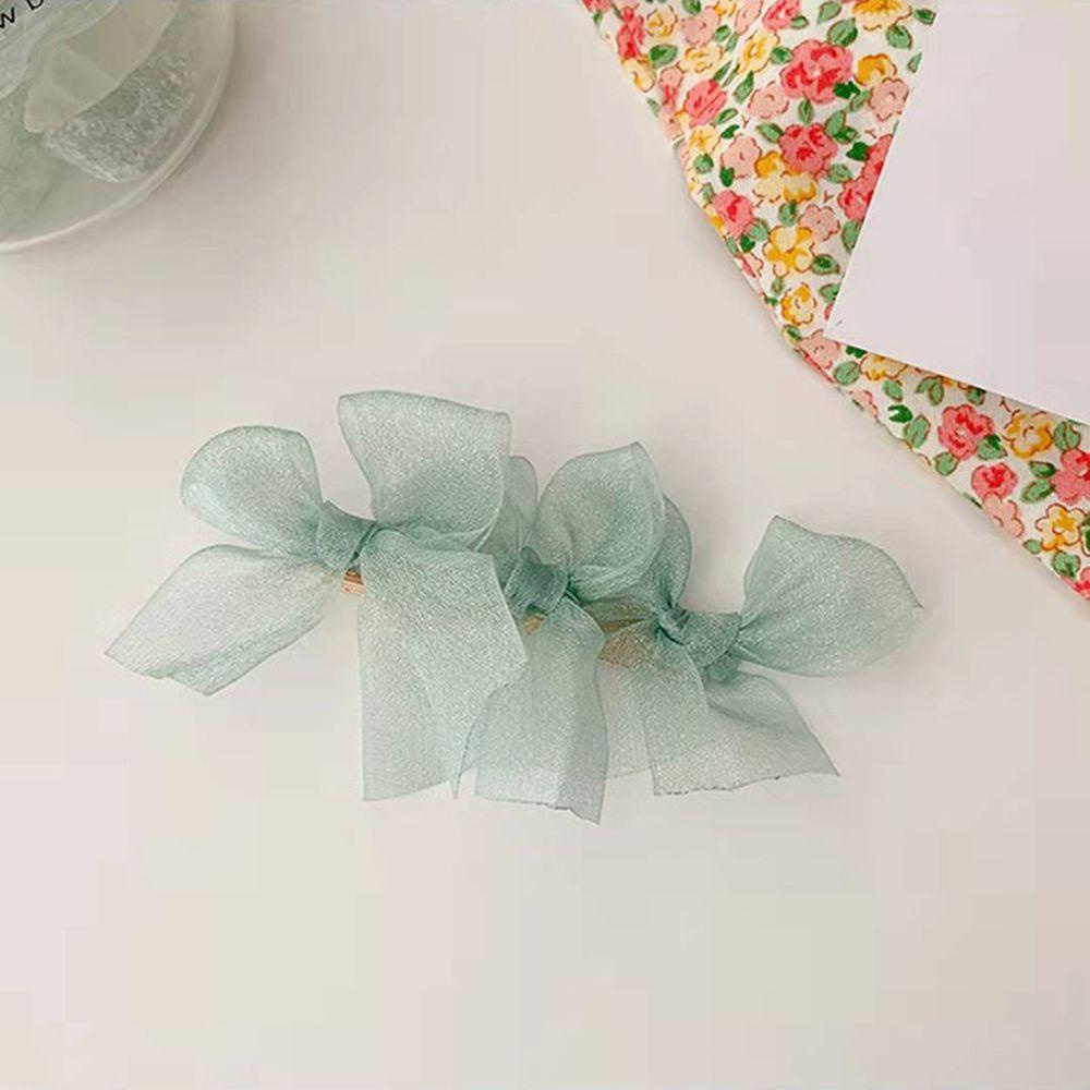 Kẹp Tóc Nơ MXGOODS Màu Trơn Dễ Thương Cho Nữ
