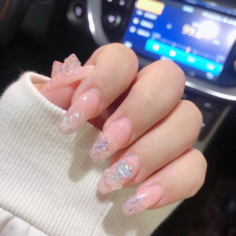 48 Phụ kiện trang trí móng tay UR SUGAR hình gấu 3d bằng nhựa resin thời trang dễ thương kích thước hỗn hợp DIY