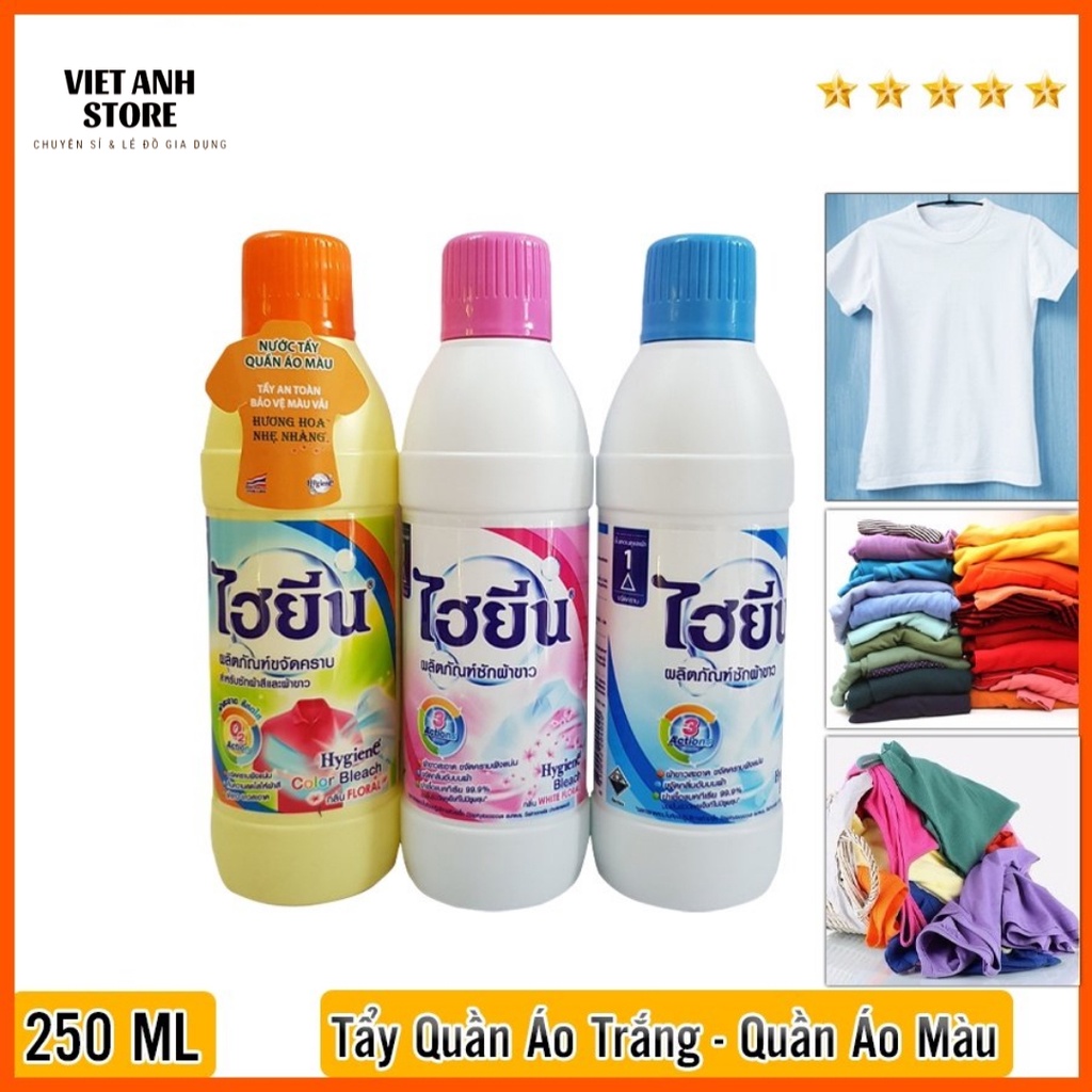 Nước Tẩy Quần Áo Trắng Và Màu Hygiene 250ml Thái Lan Cao Cấp