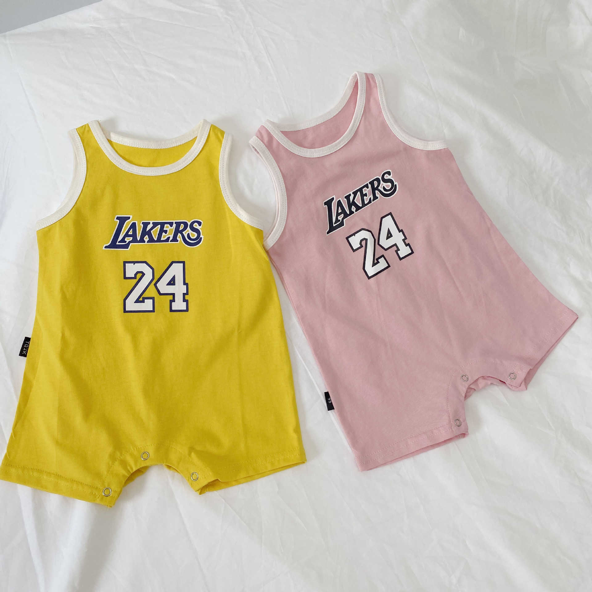 Newborn Baby Lakers Kobe Sleeveless Romper Summer NBA Children's Jersey