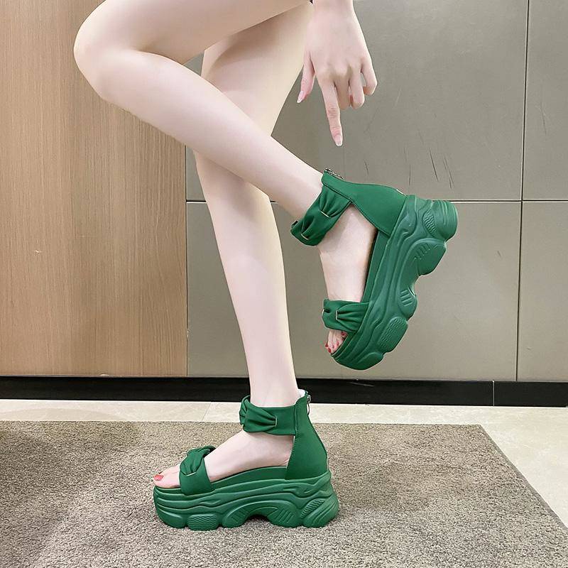 Giày Sandal Thể Thao Đế Xuồng Tăng Chiều Cao Thời Trang Mùa Hè Cho Nữ