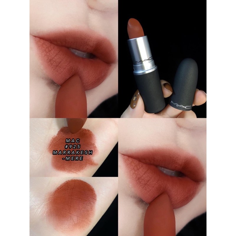 CHÍNH HÃNG - Son MAC powder kiss màu 925 Marrakesh mere kem và thỏi