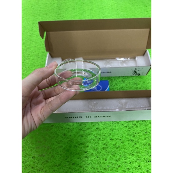 Ống Thuỷ Tinh Cho Cá Tép Ăn + Chén Thuỷ Tinh
