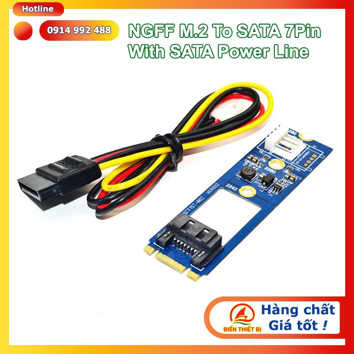 Adapter NGFF M.2 to SATA 7Pin tốc độ 6Gb Mở rộng khe M.2 KEY B-M Motherboard sang SATA III cho ổ cứn